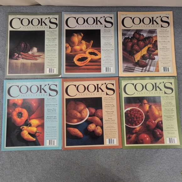 Other - Cooks Illustrated‎ Magazine 1996 Full Year Lot 6 Issues Numbers 18-23 Vintage